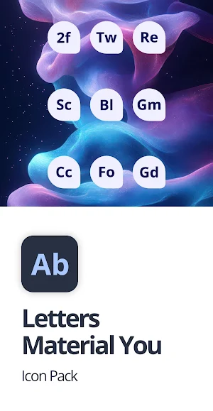 Letters Material You Icon Pack Screenshot 0