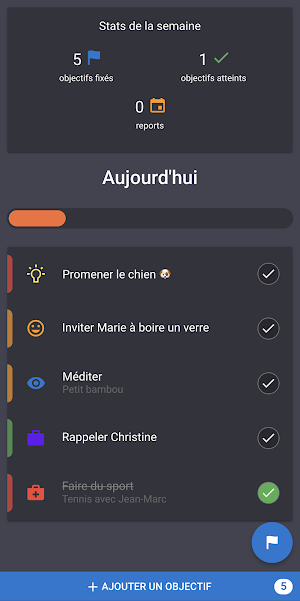 Mes objectifs Screenshot 0