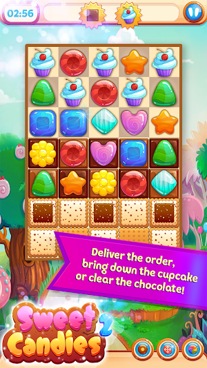 Sweet Candies 2 - Chocolate Cookie Candy Match 3 Screenshot 2