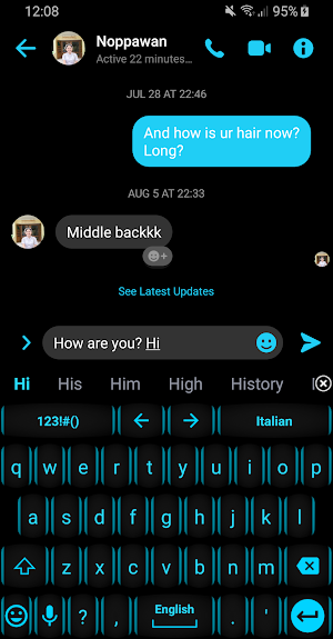 Keyboard Theme Neon Blue Screenshot 2