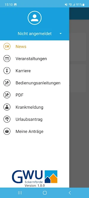 GWU-Mitarbeiter-App Screenshot 1
