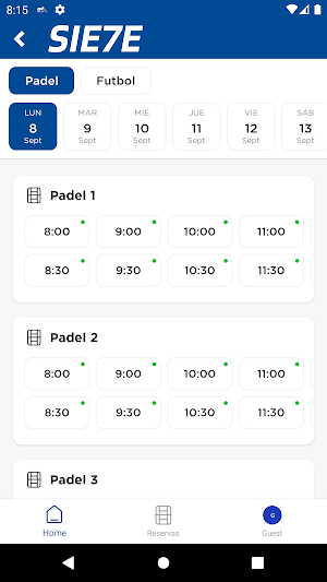 SIE7E Futbol y Padel Screenshot 1
