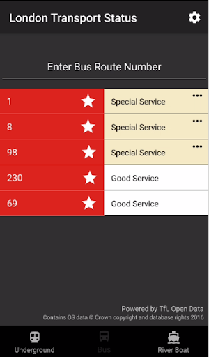 London Transport Status Screenshot 2