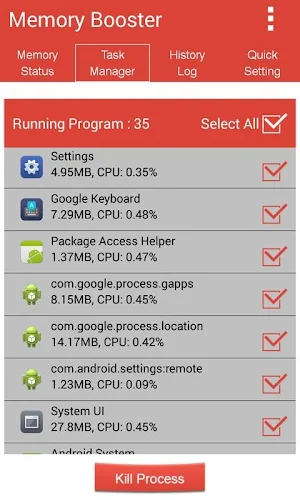 Memory booster + Ram Cleaner Screenshot 1