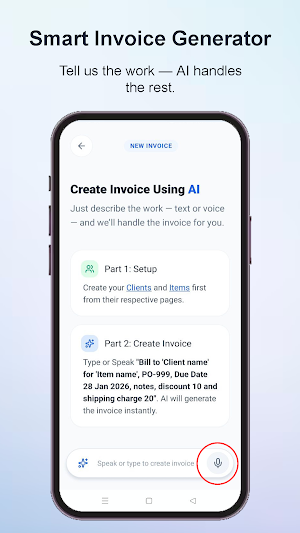 VoiceInvoicer: Invoice Maker Screenshot 1