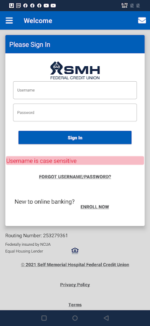 SMH Federal Credit Union Screenshot 1