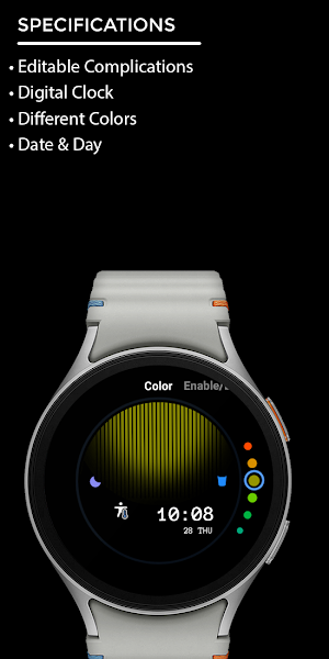 Night 05D - Digital Watch Face Screenshot 3