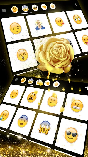 Gold Rose Butterfly Keyboard Background Screenshot 3