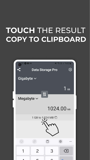 Data Storage Convert Mb to Gb Screenshot 2