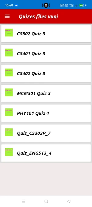 Quizes files vuni lite Screenshot 1