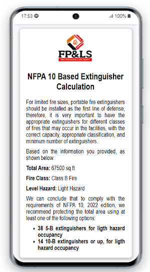 NFPA10 Extinguisher Calculator Screenshot 2