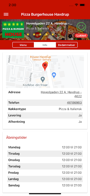 Pizza Burgerhouse Havdrup Screenshot 1