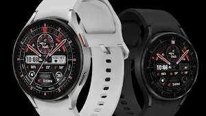 Ink Red Metal ZKin Watch Face Screenshot 2