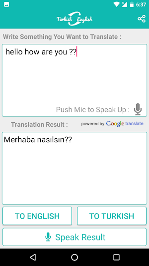 Turkish English Translator Screenshot 1