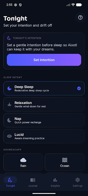 Aixotl: Sleep & Dream Journal Screenshot 0