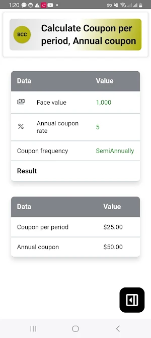 Bond Convexity Calculator Screenshot 3