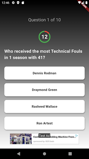 Basketball and NBA Trivia Quiz Screenshot 1