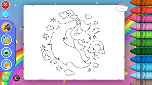 Cute Unicorn Coloring Screenshot 1