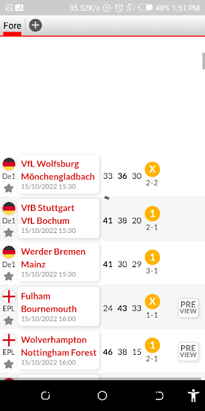 ForeFootball Predictions Screenshot 1