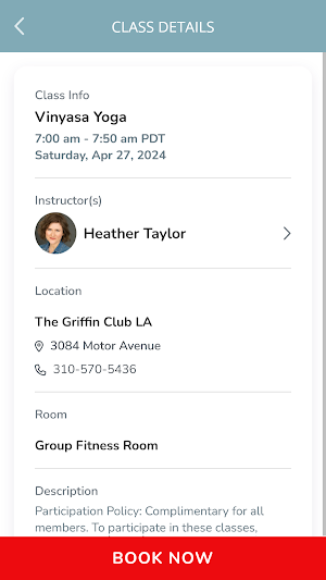 GRIFFIN CLUB FITNESS Screenshot 2
