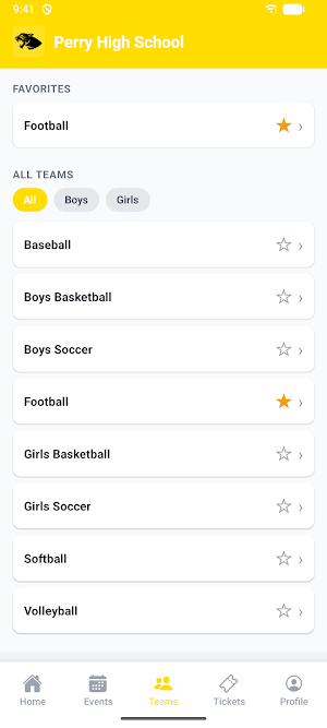 Perry High School Athletics Screenshot 3