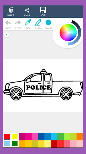 Police Car Coloring Book Screenshot 3