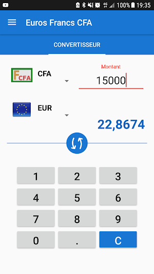 CFA Francs to Euros converter Screenshot 2
