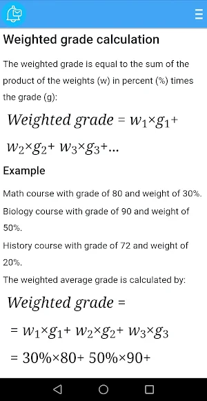 grade average calculator Screenshot 3