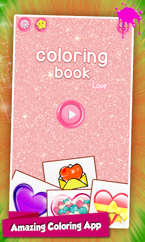 Glitter Heart Love Coloring Book for Girls Screenshot 0