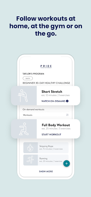 PRIDE Human Performance Screenshot 2