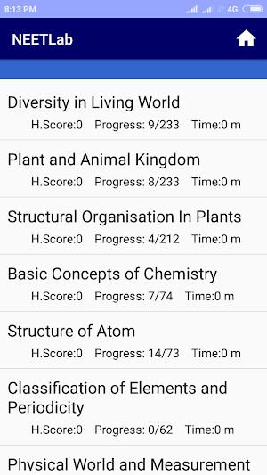 NEET MCQ Practice - Preparation App Screenshot 1