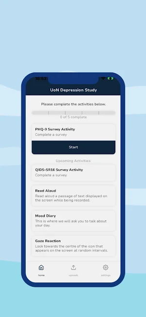 UoN Depression Study App Screenshot 1