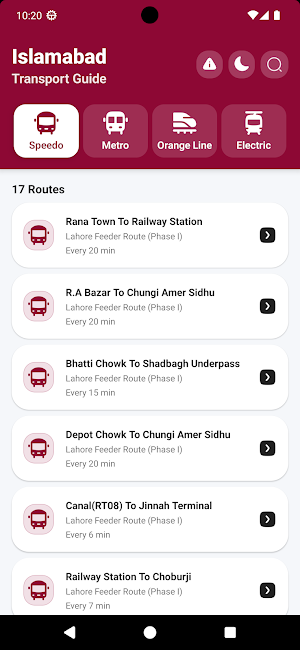 Islamabad Metro Bus Guide Screenshot 0