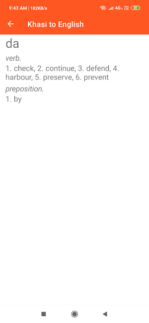 Khasi English Dictionary Screenshot 3