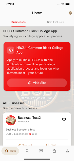 The Official BOB App Screenshot 1