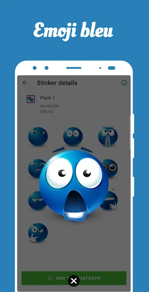 Emoji blue stickers Screenshot 2