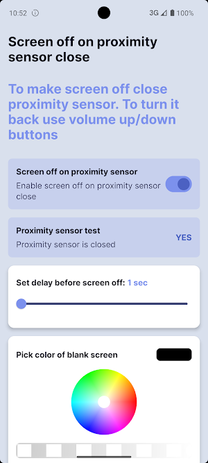 Proximity Sensor Screen Off Screenshot 1