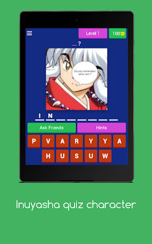 Inuyasha quiz character Screenshot 0