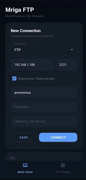 Mriga FTP -  Client &  Server Screenshot 0