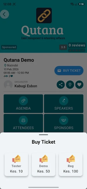 Qutana Events Management Screenshot 3