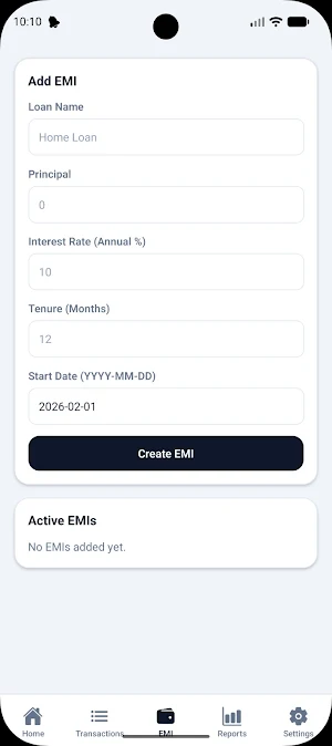 Expense & EMI Manager Screenshot 2