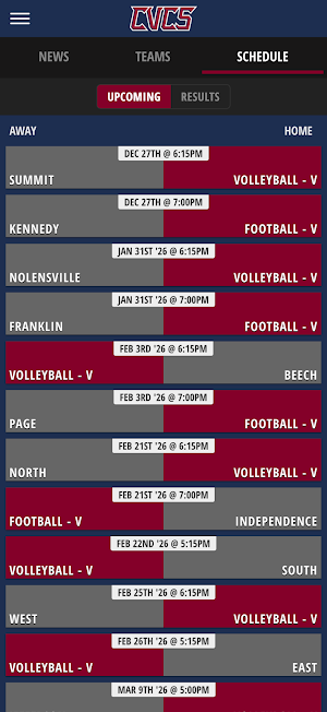 CVCS Athletics Screenshot 2