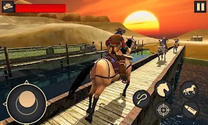 Wild West Town Sheriff Mounted Horse Shooting Game Screenshot 2