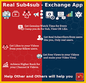 Real Sub4Sub - Exchange App, Increase Watch time Screenshot 0