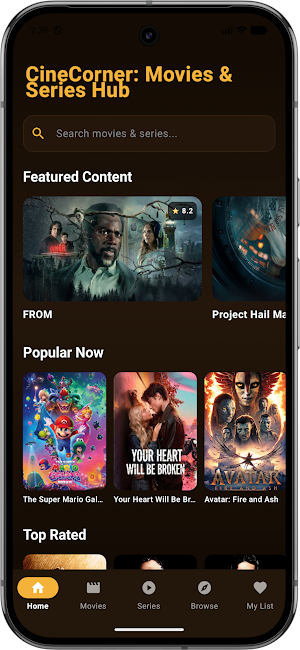 CineCorner:Movies & Series Hub Screenshot 1