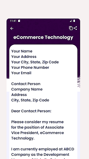 Cover Letters Examples Screenshot 2
