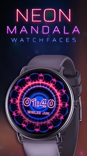 Neon Mandala Watch Faces Screenshot 1