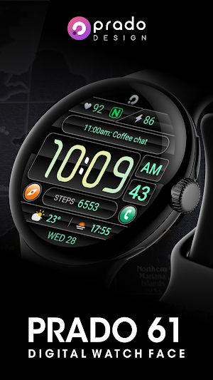 PRADO 61 Digital Watch Face Screenshot 0