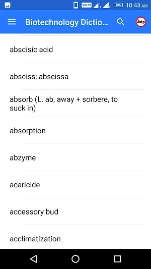 Biotechnology Dictionary Screenshot 1