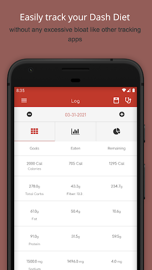 My Dash Diet: Food Tracker and Low Sodium Recipes Screenshot 0